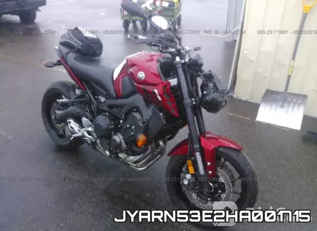 JYARN53E2HA001715 2017 Yamaha FZ09