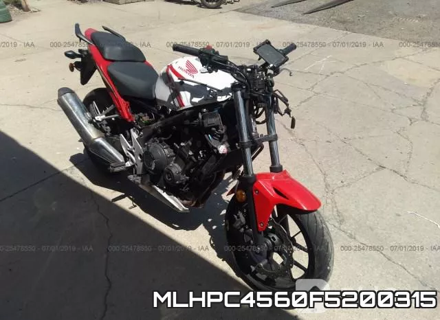MLHPC4560F5200315 2015 Honda CB500, F