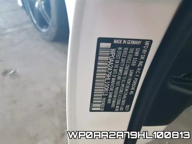 WP0AA2A79HL100813 2017 Porsche Panamera, 2