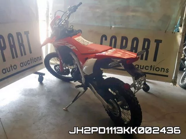 JH2PD1113KK002436 2019 Honda CRF450, L