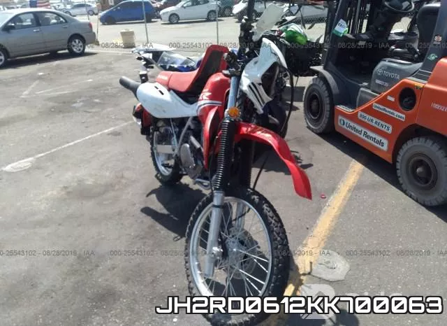 JH2RD0612KK700063 2019 Honda XR650, L