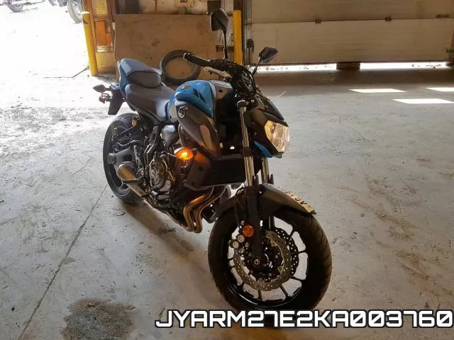 JYARM27E2KA003760 2019 Yamaha MT07