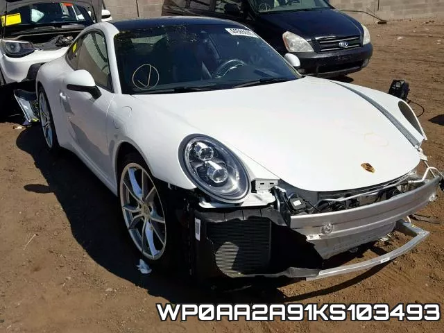 WP0AA2A91KS103493 2019 Porsche 911, Carrera