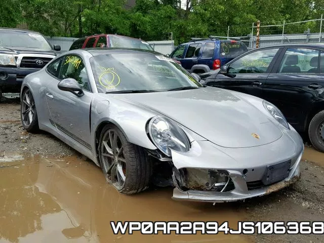 WP0AA2A94JS106368 2018 Porsche 911, Carrera