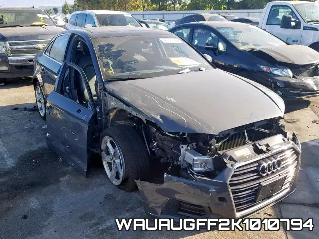 WAUAUGFF2K1010794 2019 Audi A3, Premium