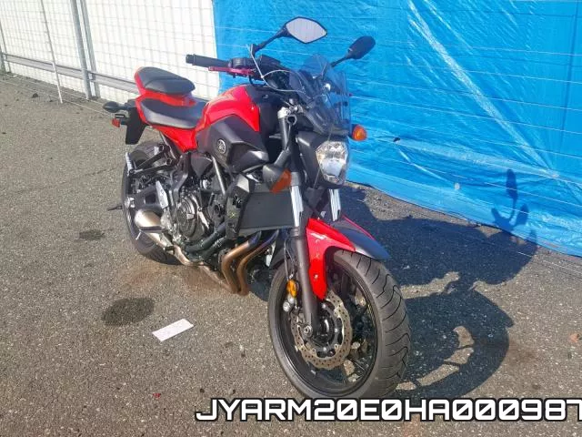 JYARM20E0HA000987 2017 Yamaha FZ07A