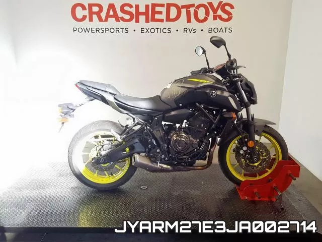 JYARM27E3JA002714 2018 Yamaha MT07