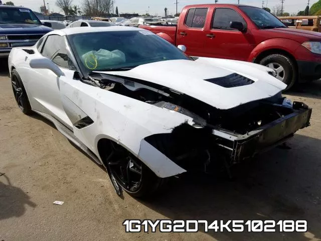 1G1YG2D74K5102188 2019 Chevrolet Corvette, Stingray Z51 1Lt