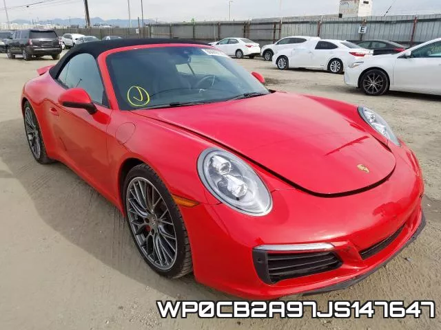 WP0CB2A97JS147647 2018 Porsche 911, Carrera S