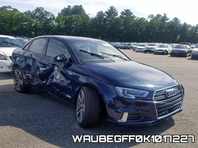 WAUBEGFF0K1017227 2019 Audi A3, Premium