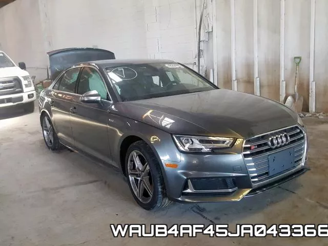 WAUB4AF45JA043366 2018 Audi S4, Premium Plus