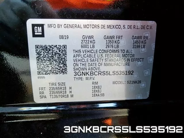 3GNKBCRS5LS535192 2020 Chevrolet Blazer, 2LT