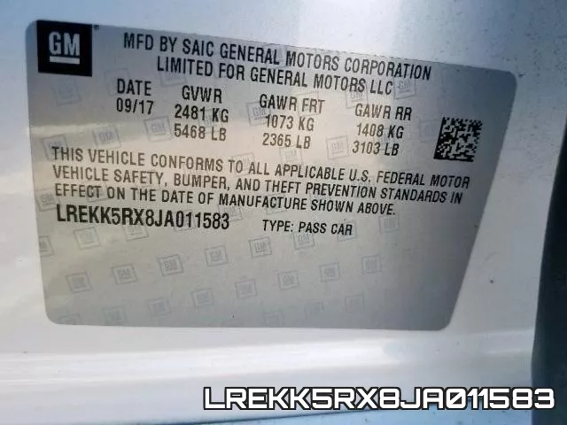 LREKK5RX8JA011583 2018 Cadillac CT6, Premium Luxury