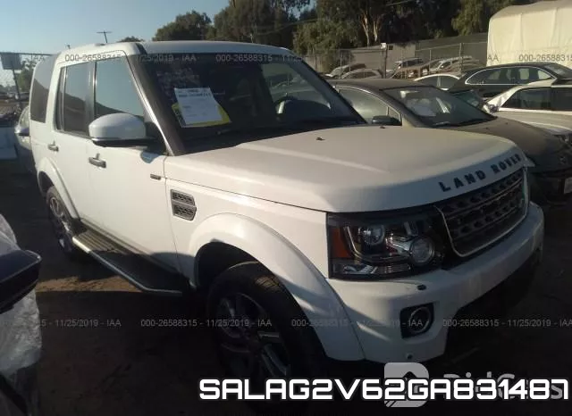 SALAG2V62GA831487 2016 Land Rover LR4, Hse