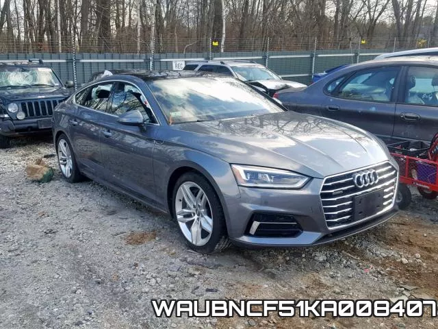 WAUBNCF51KA008407 2019 Audi A5, Premium Plus