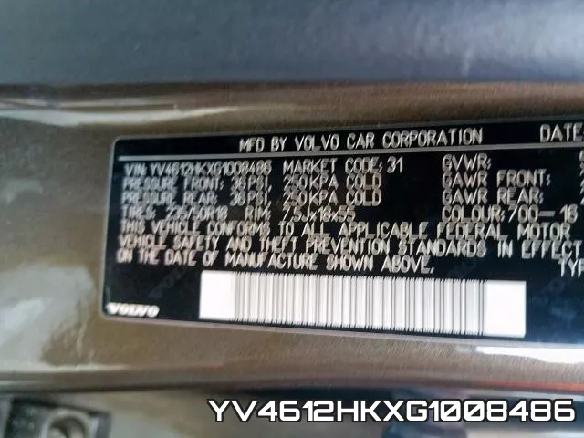 YV4612HKXG1008486 2016 Volvo V60, Premier