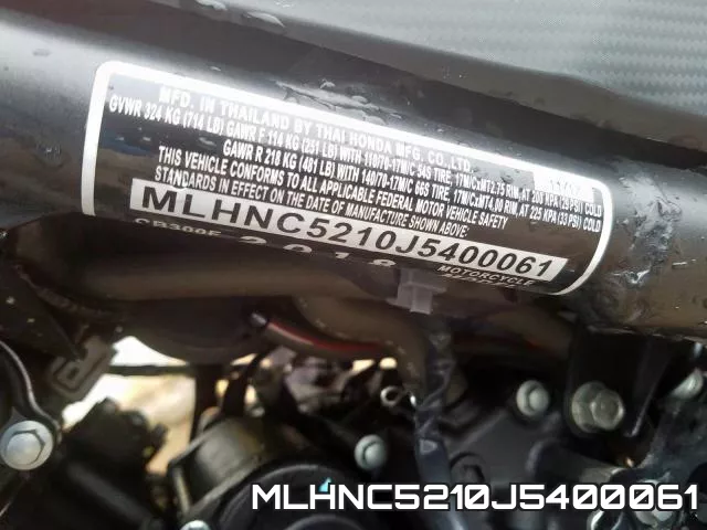 MLHNC5210J5400061 2018 Honda CB300, F