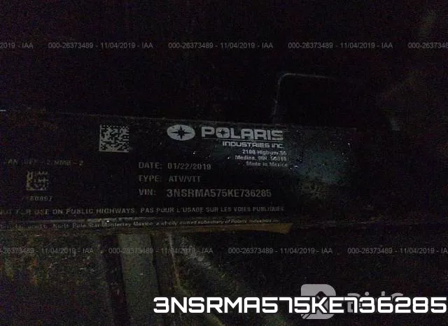 3NSRMA575KE736285 2019 Polaris Ranger, 570