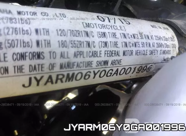 JYARM06Y0GA001996 2016 Yamaha FZ07, C