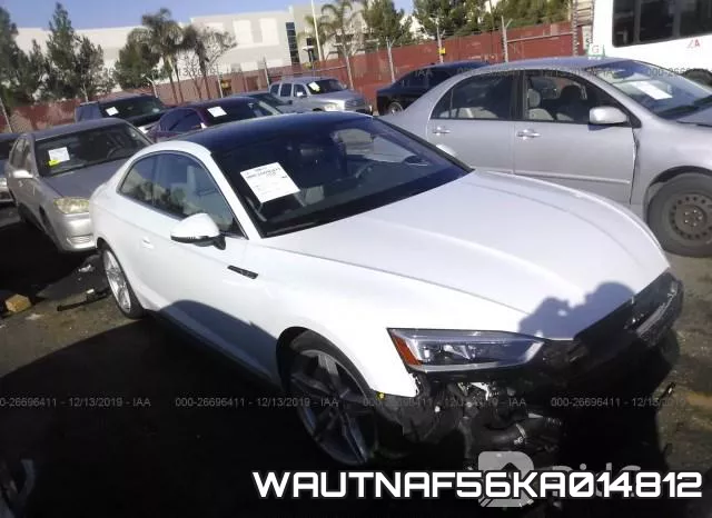 WAUTNAF56KA014812 2019 Audi A5, Premium Plus