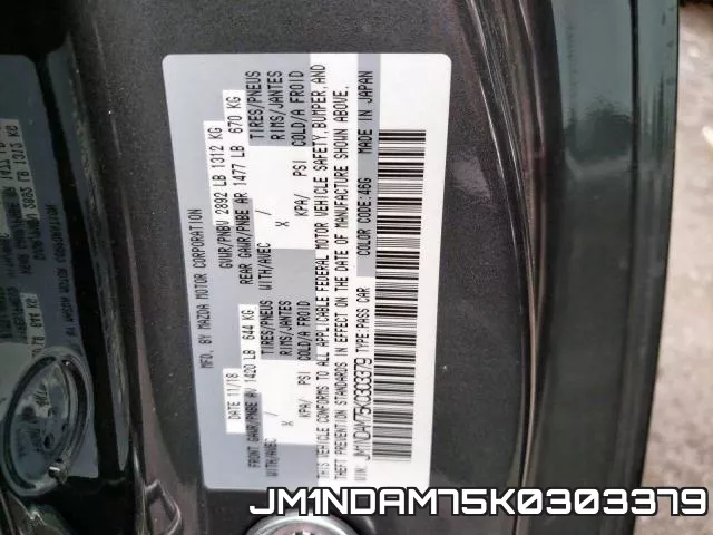JM1NDAM75K0303379 2019 Mazda MX-5, Grand Touring