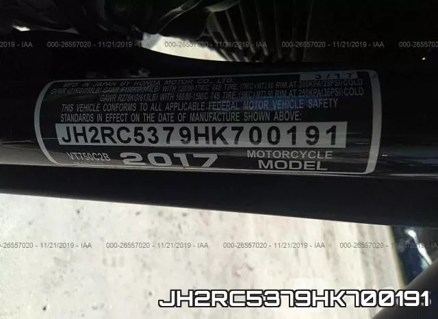 JH2RC5379HK700191 2017 Honda VT750, C2B