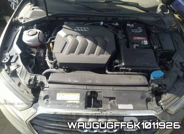 WAUGUGFF6K1011926 2019 Audi A3, Premium Plus