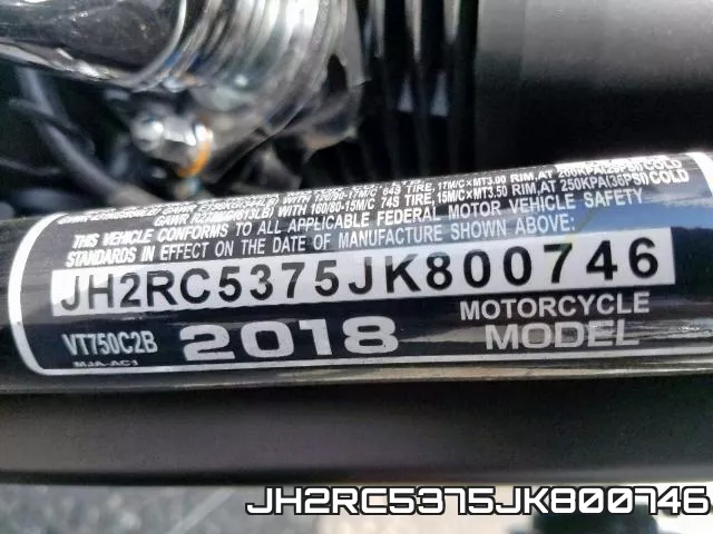 JH2RC5375JK800746 2018 Honda VT750, C2B