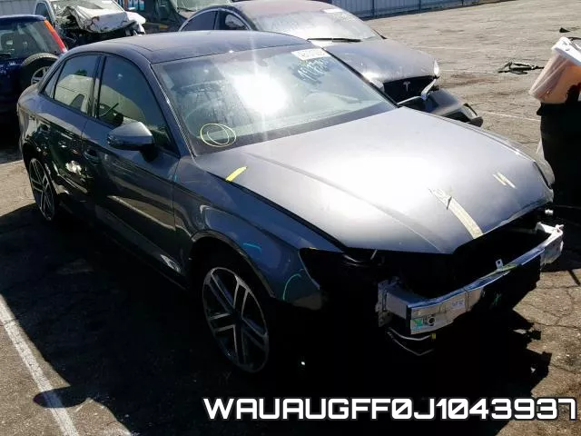 WAUAUGFF0J1043937 2018 Audi A3, Premium