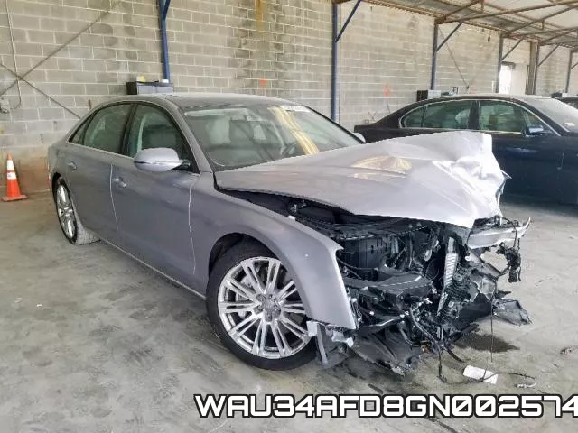 WAU34AFD8GN002574 2016 Audi A8, L Quattro