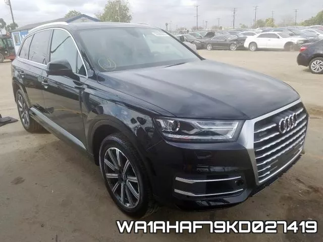 WA1AHAF79KD027419 2019 Audi Q7, Premium