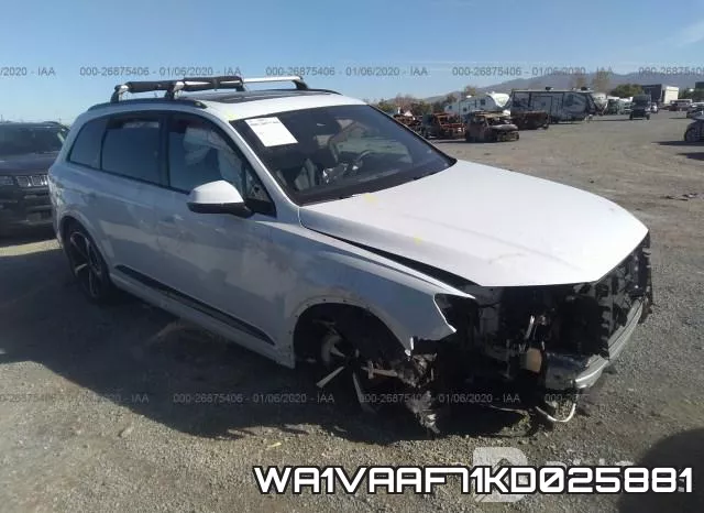 WA1VAAF71KD025881 2019 Audi Q7, Prestige