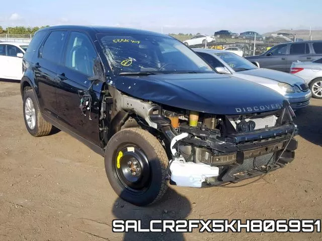 SALCR2FX5KH806951 2019 Land Rover Discovery, Hse