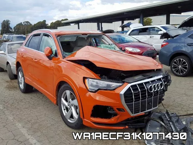 WA1AECF31K1077430 2019 Audi Q3, Premium