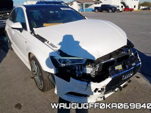 WAUGUGFF0KA069840 2019 Audi A3, Premium Plus
