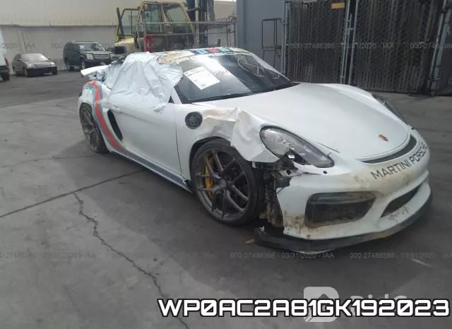 WP0AC2A81GK192023 2016 Porsche Cayman, GT4