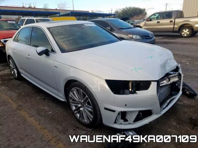 WAUENAF49KA007109 2019 Audi A4, Premium Plus