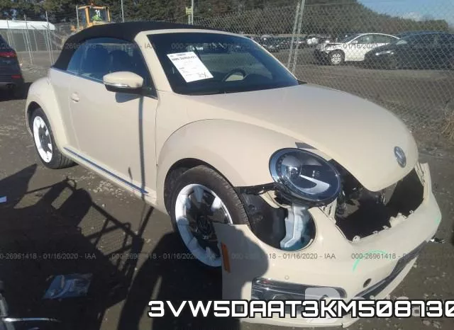 3VW5DAAT3KM508730 2019 Volkswagen Beetle, Covertible S/Se