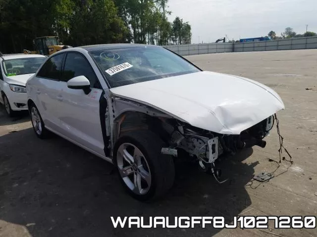 WAUAUGFF8J1027260 2018 Audi A3, Premium