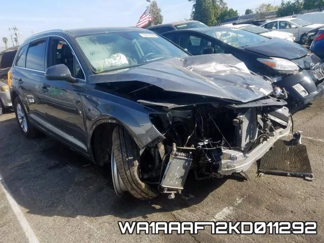 WA1AAAF72KD011292 2019 Audi Q7, Premium
