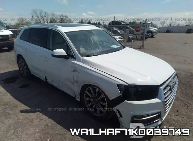 WA1LHAF71KD039749 2019 Audi Q7, Premium Plus/Se Premium P