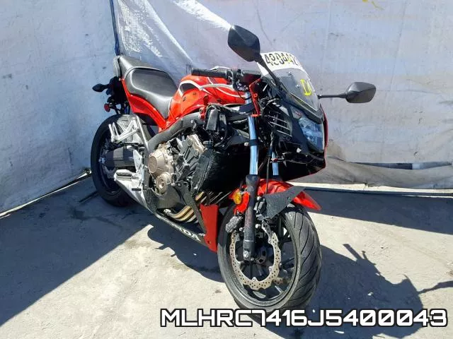 MLHRC7416J5400043 2018 Honda CBR650, F
