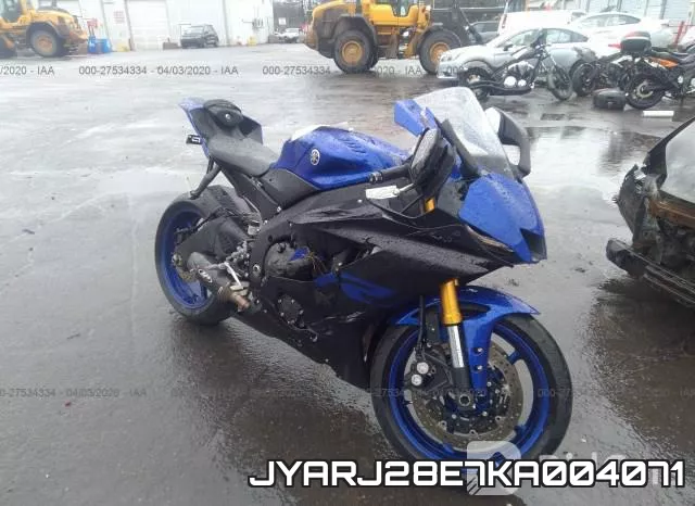JYARJ28E7KA004071 2019 Yamaha YZFR6