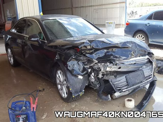 WAUGMAF40KN004765 2019 Audi A4, Premium