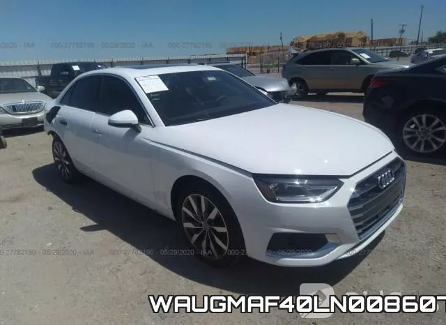 WAUGMAF40LN008607 2020 Audi A4, Premium