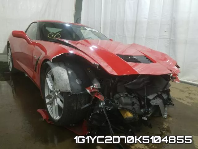 1G1YC2D70K5104855 2019 Chevrolet Corvette, Stingray 2Lt