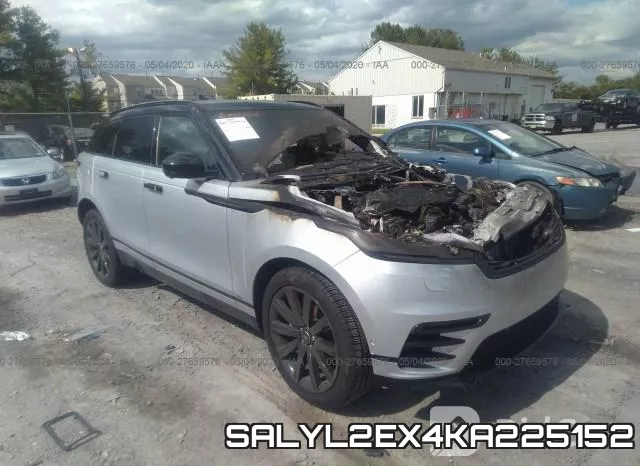 SALYL2EX4KA225152 2019 Land Rover Range Rover, Velar R-Dynamic Se