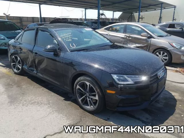 WAUGMAF44KN020371 2019 Audi A4, Premium