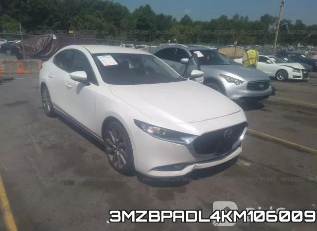 3MZBPADL4KM106009 2019 Mazda 3, Sedan W/Preferred Pkg
