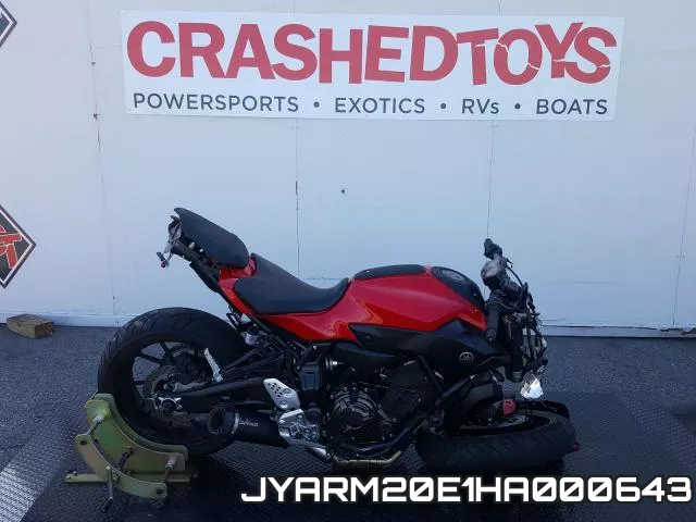 JYARM20E1HA000643 2017 Yamaha FZ07A